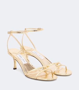 Jimmy Choo London 1998 Leo 65 metallic leather sandals