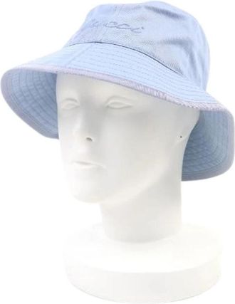Gucci Pre-owned Vintage Katoenen Hoed - Dames - Vintage Accessoires - Blauw - ONE Size - Katoen - Vintage