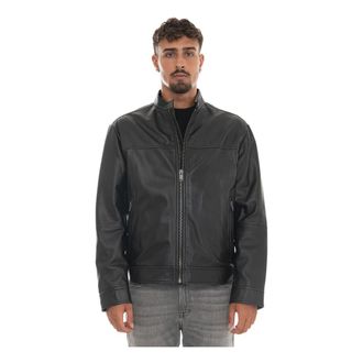 HUGO BOSS Heren, Jassen, Zwart, Maat: M Leer