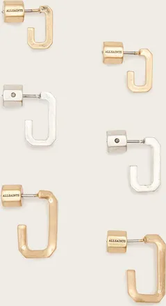 AllSaints Tia Hexagon Hoop Earring Set