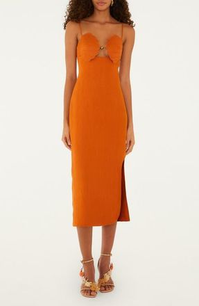 Farm Rio Terra Cotta Sleeveless Midi Dress in Terracota at Nordstrom, Size Xx-Small