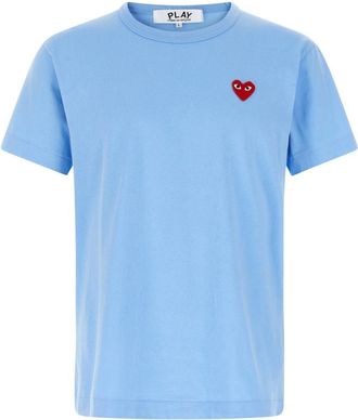 Comme Des Gar&ccedil;ons Light Blue Logo patch t-shirt