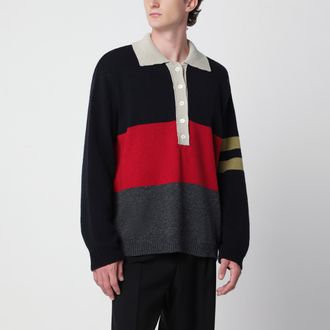 Namacheko Maglione polo color block a righe in lana