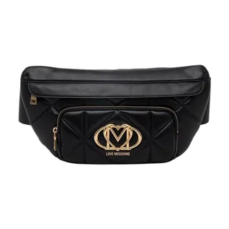 Love Moschino Tassen, Dames, Zwart, ONE Size, Leer, Belt Bag