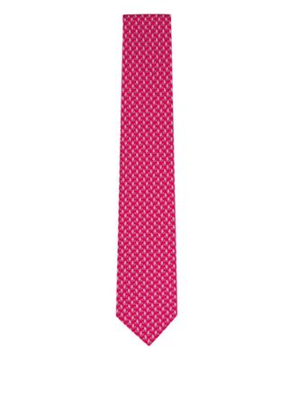 Ferragamo patterned tie - men - Silk - One Size - Red