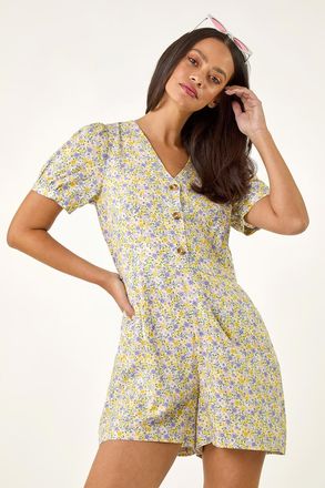 DUSK Ditsy Floral Buttoned Playsuit