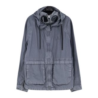 C.P. Company Light Jackets, male, Gray, Size: M 50 Fili Wax Explorer Jacket