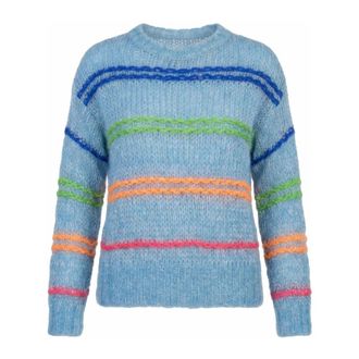 Lind Petunia Sweater - Dames - Ronde hals truien - Blauw - S/M - Truien & Vesten