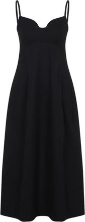 Co Bustier Midi Jurk - Dames - Casual kleedjes - Zwart - M - Katoen - Kleedjes