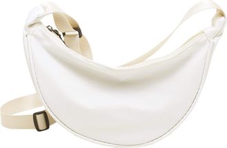 Generic Ladies Solid Colour Nylon Crossbody Bag Dumpling Bag Lightweight Small Satchel Underarm Bag Single Shoulder Canvas Bag Messenger Bag Elephant (White, 