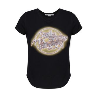 Stella McCartney Mujer, Camisetas, Negro, Talla: S
