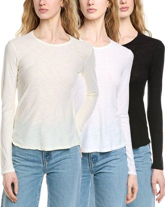 James Perse 3Pk Crew Neck T-Shirt
