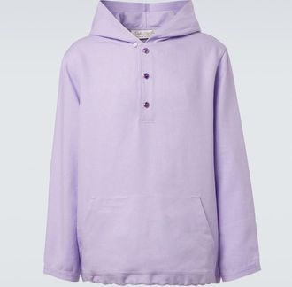 God's True Cashmere Hooded linen jacket with amethyst