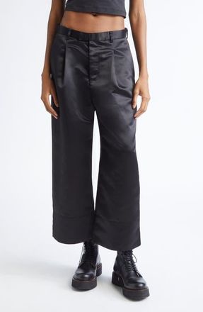 R13 Relaxed Pleated Crop Trousers in Black at Nordstrom, Size 30