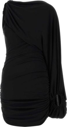 Andamane Black One Shoulder Mini Dress