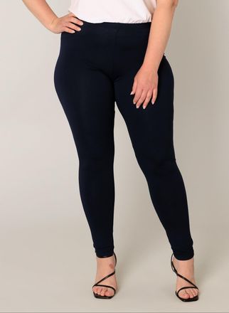Base Level Curvy Leggings BASE LEVEL CURVY Andrea, Damen, Gr. 44, N-Gr, blau (navy dunkelblau), Jersey, Obermaterial: 94% Viskose, 6% Elasthan, unifarben, Basic, figur