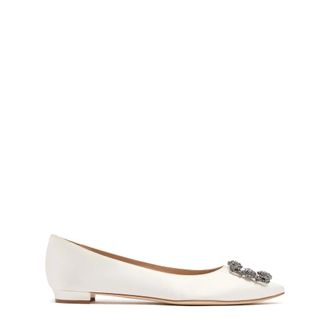 Manolo Blahnik Ballerinas, female, White, Size: 7 US Elegant Ballerina