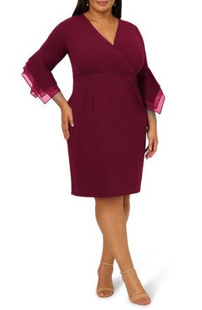 Adrianna Papell Crepe Dress in Cabernet at Nordstrom, Size 14W
