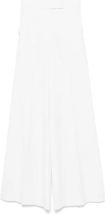 Max Mara Ninfa Wide Leg Broeken - Dames - Wijde Broeken - Wit - L - Wol - Broeken