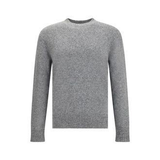 Dolce & Gabbana Round-neck Knitwear, male, Gray, XL, Crewneck Wool Jumper Essential Style