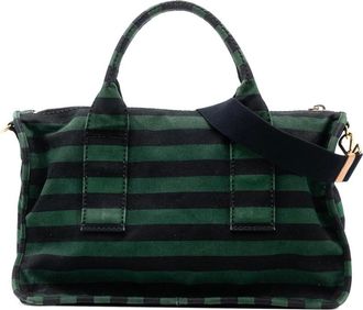 Prada Pre-owned Handbags, female, Green, Size: ONE SIZE Pre-owned Striped Carryall Tote