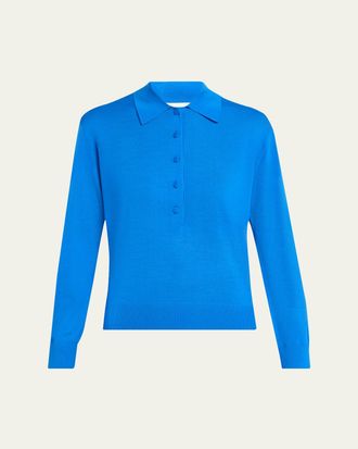 Dries Van Noten Tuno Merino Wool Polo Sweater