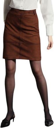 Walter Baker Piper High Waist Leather Skirt in Cognac at Nordstrom Rack, Size 10
