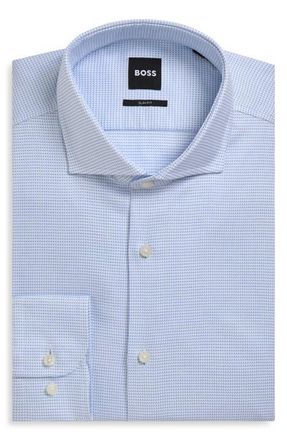 BOSS P-Hank Slim Fit Cotton Dress Shirt in Light Past/Blue at Nordstrom, Size 14.5 - R