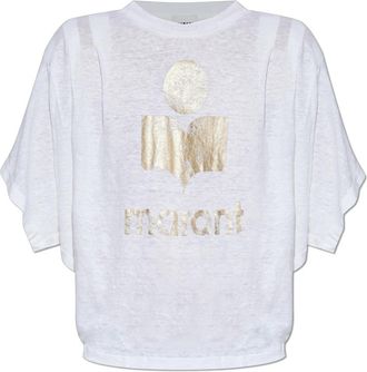 Isabel Marant Kyanza T-shirt - Dames - T-shirts - Wit - M - Linnen - Tops
