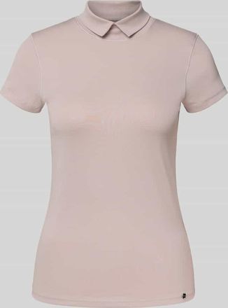 Marc Cain T-Shirt aus Baumwoll-Elasthan-Mix mit Rollkragen in Kitt, Größe 36