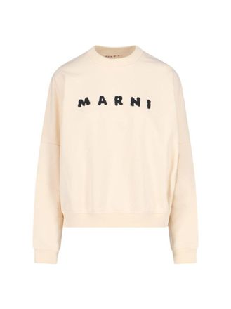 Marni Logo Crewneck Sweatshirt - Ivory