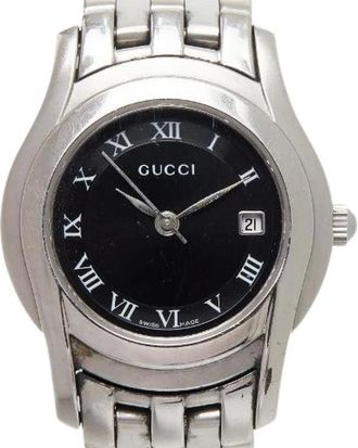 Gucci Pre-owned Watches, female, Black, Size: ONE SIZE Pre-owned Stainless Steel Quartz Watch 5500L