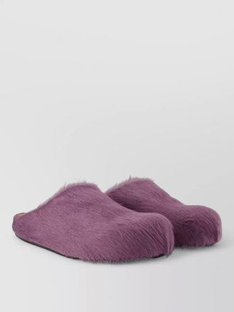 Marni fussbett leather mules faux fur texture