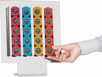 None MACOM Just Kitchen 834 Mirror Coffee Lavazza A Modo Mio Dispenser Portacapsule per Macchine caff&egrave;, 20 Capsule, Acciaio Cromato Lucido