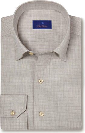 David Donahue Twill Check Cotton Sport Shirt in Pearl at Nordstrom Rack, Size Medium