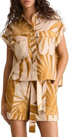 Reiss Hanna Frond Print Camp Shirt in Neutral at Nordstrom Rack, Size 2 Us / 6 Uk