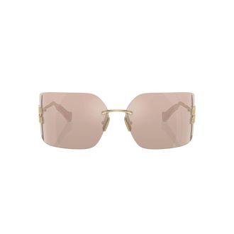 Miu Miu Onregelmatige Zonnebril - Dames - Accessoires - Roze - Maat: ONE Size