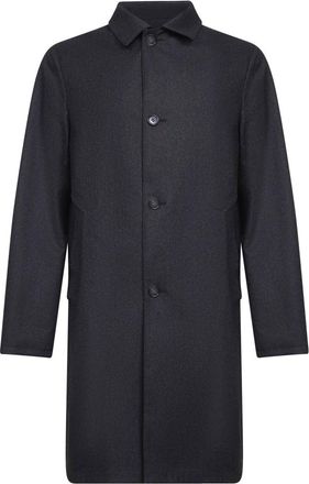 D4.0 Omkeerbare Enkele Rij Jas - Heren - Mantel - Blauw - 2XL - Wol - Jassen