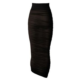 Wolford Rokken, Dames, Zwart, L, Wol, Drape Midi Rok