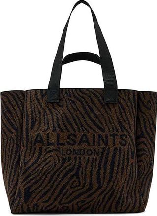 AllSaints Izzy Zebra East/West Tote Handbags Black/Brown, Polyester