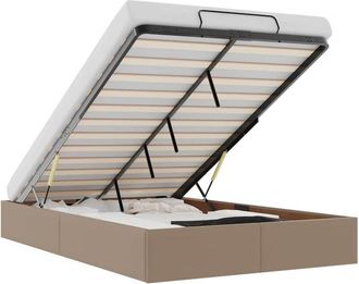 vidaXL Estructura Cama Otomana Sin Colch&oacute;n Cappucino 120x200 Cm Vidaxl