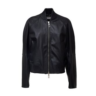 Sportmax Sheep Nappa Leather Jacket with Elastic Quilted Detailing