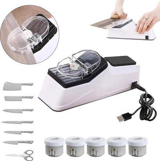 OEM Afilador De Cuchillos El&eacute;ctrico Usb, Afila R&aacute;pidamente Cuchillos De Cocina, Tijeras, Etc., Multifuncional, Compacto Y Port&aacute;til