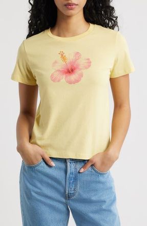 Junk Food Hibiscus Cotton Graphic T-Shirt in Dusty Citron at Nordstrom, Size X-Large