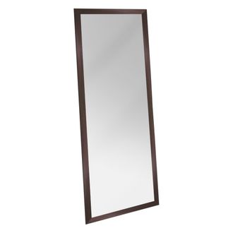 Dmora Espejo Carimate, Rectangular, Tipo Suelo, Estructura Transparente, 40x105h Cm, Color Nogal Marr&oacute;n