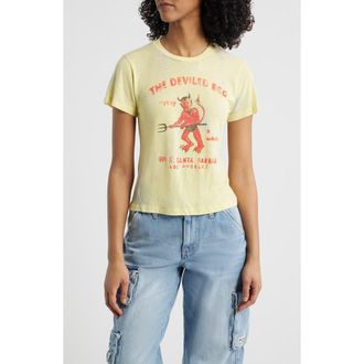 Daydreamer The Deviled Egg Burnout Graphic T-Shirt in Poppy Yellow at Nordstrom, Size X-Small