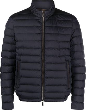 Moorer zip-up padded jacket - men - Polyurethane/Polyamide/Polyamide - 50 - Blue