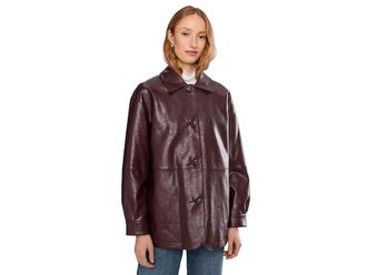 Levi's Faux Leather Blazer Womens Jacket Oxblood : SM, Polyurethane