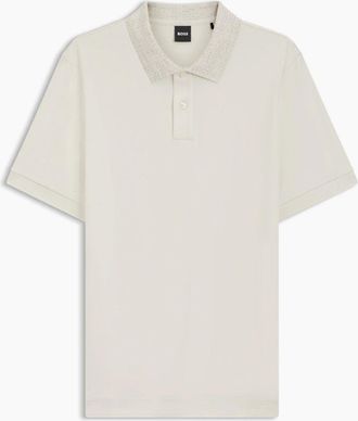 HUGO BOSS Mens BOSS Black H Parlay 49 Polo Shirt 118 Open White - Size: 42