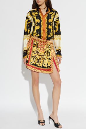 Versace Pleated Skirt, Womens, Multicolour